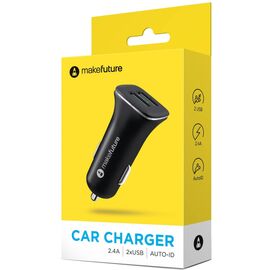 Зарядний пристрій MakeFuture Car 2.4A 2USB Black (MCC-21BK)