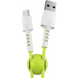 Дата кабель USB 2.0 AM to Type-C 1.0m Soft white/lime Pixus (4897058531169)