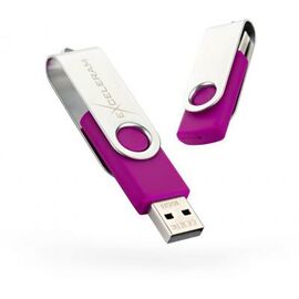 USB флеш накопитель eXceleram 16GB P1 Series Silver/Purple USB 2.0 (EXP1U2SIPU16)