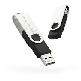 USB флеш накопитель eXceleram 64GB P1 Series Silver/Black USB 2.0 (EXP1U2SIB64)