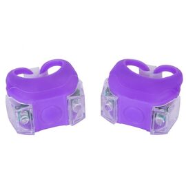 Комплект велофар Velotrade мигалка 2шт BC-RL8002 белый+красный свет LED, фиолет корпус (L-020)