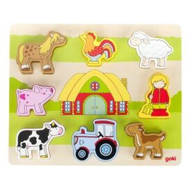 Развивающая игрушка Goki Пазл-вкладыш - Наша ферма (57478G)