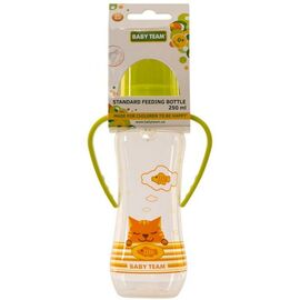 Бутылочка для кормления Baby Team с ручками и силиконовой соской, 250мл 0+ салат (1411_салатовый)