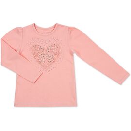 Кофта Breeze с сердцем и стразами (7885-116G-peach)