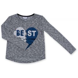 Кофта Breeze с аппликацией из пайеток "BEST" (1257_1-116G-gray blue)