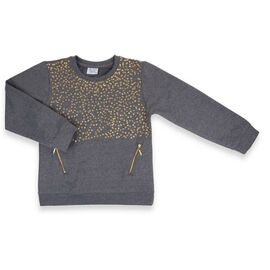 Кофта Breeze с пайетками и молниями (9367-128G-gray)