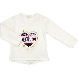 Кофта Breeze с аппликацией перевертышем "LOVE" (11227-110G-beige)