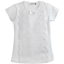 Кофта Matilda з мереживом з коротким рукавом (10497-152G-white)