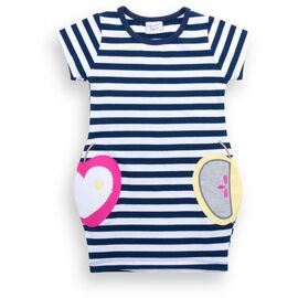 Платье Breeze в полоску с кармашками (8992-92G-blue)