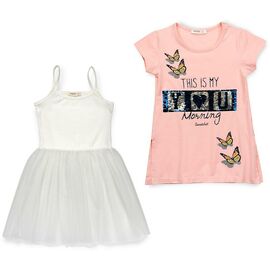 Платье Breeze туника с бабочками (10262-134G-peach)