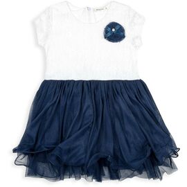 Платье Breeze с фатиновой юбкой и цветком (10671-128G-blue)