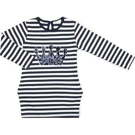 Платье Breeze в полоску с короной (12309-128G-blue)