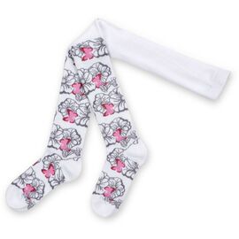 Колготки BNM с серыми цветочками на белом фоне (M0C0301-0979-3G-gray white)