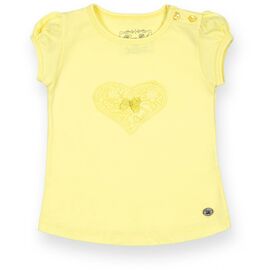Футболка дитяча Breeze з серцем з мережив (7444-74G-yellow)