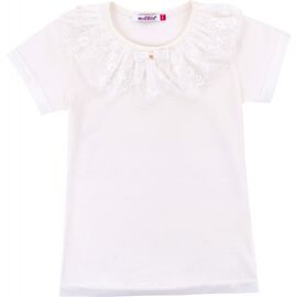 Футболка дитяча Matilda з коротким рукавом і мереживною оборкою (5603-140G-beige)