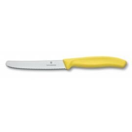 Кухонный нож Victorinox SwissClassic для овощей 11 см, волнистое лезвие, желтый (6.7836.L118)