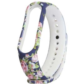 Ремешок для фитнес браслета Armorstandart для Xiaomi Mi Band 5 Blue With Flowers (ARM57015)