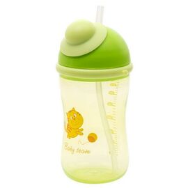 Поїльник-непроливайка Baby Team з силіконовою трубочкою 380 мл (5010_зелений)
