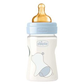 Пляшечка для годування Chicco Original Touch з латексною соскою 0+ міс. 150 мл Блакитна (27610.20)