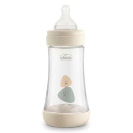 Бутылочка для кормления Chicco пластиковая Perfect 5 с силиконовой соской 2м+ 240 мл Бежева (20223.30.40)