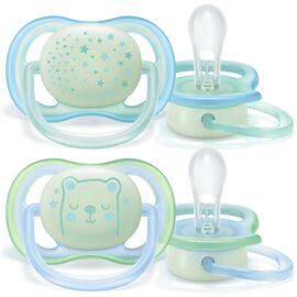 Пустушка Philips AVENT Ultra Air Нічна 0-6 міс для хлопч. 2 шт (SCF376/11)