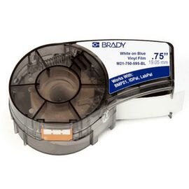 Лента для принтера этикеток Brady M21-750-595-BL, vinyl, 19.05mm/6.4m. White on Blue (M21-750-595-BL)