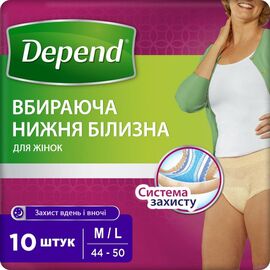Подгузники для взрослых Depend Трусики для женщин M/L (5029053560724)