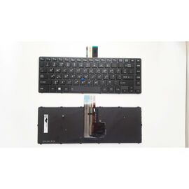 Клавиатура ноутбука Toshiba Tecra A40-C Series черная с черной рамкой с ТП с подсветкойU (A46167)