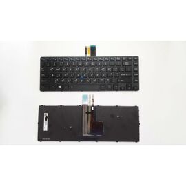 Клавиатура ноутбука Toshiba Tecra R40-C Series черная с черной рамкой с ТП с подсветкой (A46166)