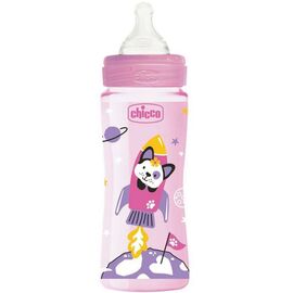 Бутылочка для кормления Chicco пластиковая Well-being Physio Colors с силик. соской 4м+ 330 (28637.10)
