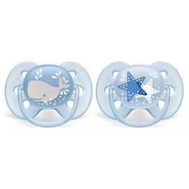 Пустышка Philips AVENT Ultra Soft для мальчиков 6-18 мес (SCF223/03)