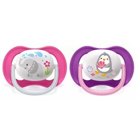 Пустышка Philips AVENT Ultra Air Animal для девочек 6-18 мес (SCF080/08)