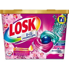 Капсулы для стирки Losk Трио-капсулы Эфирные масла и малазийский цветок 18 шт. (9000101426045)
