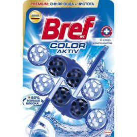 Туалетный блок Bref Цветная вода Хлор-компонент Дуопак 2х50 г (9000101351040)