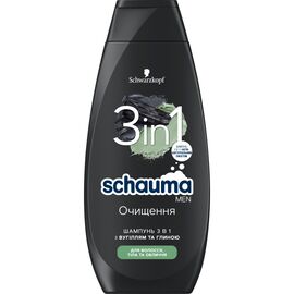 Шампунь Schauma Men 3 в 1 Очистка с углем и глиной 400 мл (9000101284690)
