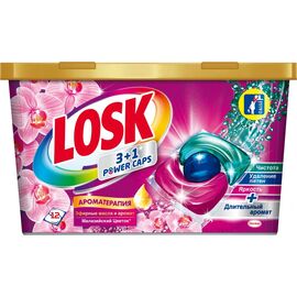 Капсулы для стирки Losk Трио-капсулы Эфирные масла и малазийский цветок 12 шт. (9000101502756)