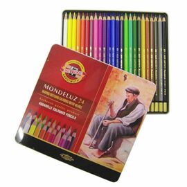 Карандаши цветные Koh-i-Noor Mondeluz акварел. пенал 24 цветов (3724)