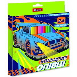 Олівці кольорові 1 вересня Street race пласт. корп. 24 кольорів (290626)