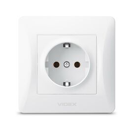 Розетка Videx BINERA 1ая с заземлением (VF-BNSK1G-W)
