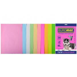 Бумага Buromax А4, 80g, PASTEL+NEON, 10colors, 20sh (BM.2721720-99)