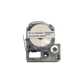 Лента для принтера этикеток UKRMARK RL-E-K6WBN-BK/WT, аналог LK6WBN. 24 мм х 9 м (CELK6WBN)