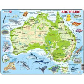 Пазл Larsen рамка-вкладыш Карта Австралии - животный мир (A31-UA)