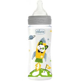 Пляшечка для годування Chicco пластикова Well-Being Physio Colors з силік. соскою 4м+ 330 (28637.30)