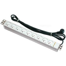 Силовой блок Conteg 19" 1U 9хSchuko, без выключателя, кабель 3м. (DP-RP-09-SCHU)