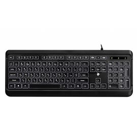 Клавиатура 2E KS120 White backlight USB Black (2E-KS120UB)