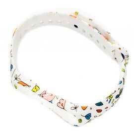 Ремешок для фитнес браслета XoKo Silicone для Xiaomi Mi Band 3/4 Flowers White (XK-XM-SL-WT)