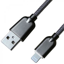 Дата кабель USB 2.0 AM to Lightning 1.0m 1.5A Dark Silver Grand-X (ML02DS)