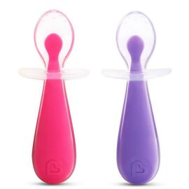Набор детской посуды Munchkin Gentle Scoop Ложки силиконовые 2 шт Розовый, Фиолетовый (27147.02)