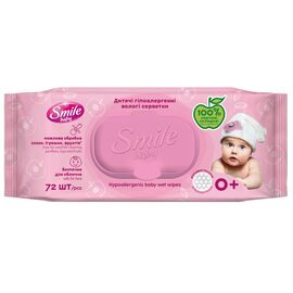 Детские влажные салфетки Smile baby для новорожденных с клапаном 72 шт (42106770)