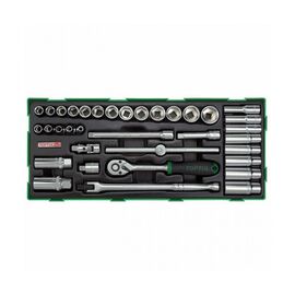 Набор инструментов Toptul головки с трещоткой 3/8" 35ед. (в ложементе, тип В) (GTB3503)